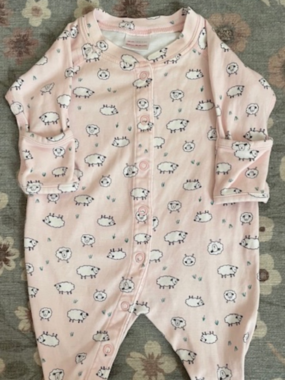 Hanna Andersson sheep footie pajamas - 0-3 months